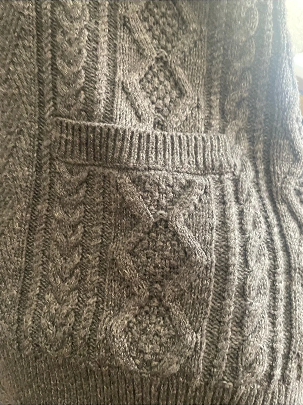 J Crew Men’s Gray Cable Knit Cardigan Sweater Size XL